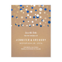 Confetti Gold und Blau Save the Date
