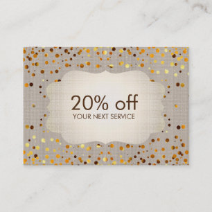 Confetti-Goldkupon-Karten-Beleg-Rabatt-Geschenk Rabattkarte