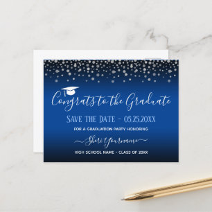 Confetti Graduation Party Save the Date Einladung Postkarte