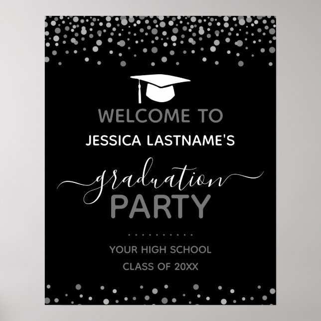 Confetti Graduation Party Welcome Poster (Vorne)