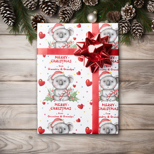 Confetti Heart Koala Grandkids Weihnachten Geschenkpapier