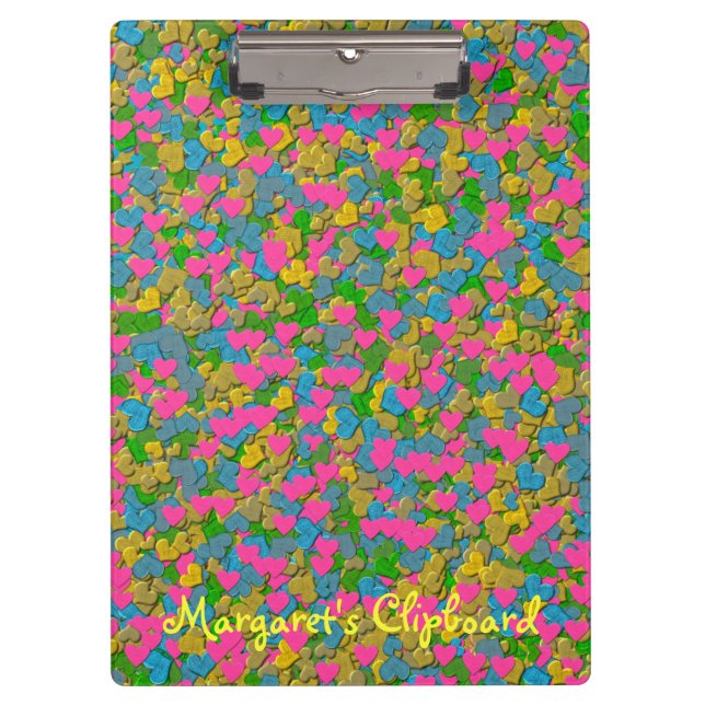 Confetti Hearts Office-Zwischenablage Klemmbrett (Vorderseite)