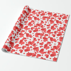 Confetti Hearts Red Geschenkpapier