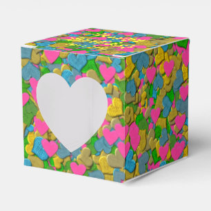 Confetti Hearts Square Herz Bevorzugung Box Geschenkschachtel