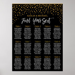 Confetti Hochzeitstabelle, bearbeitbare Farbe Poster