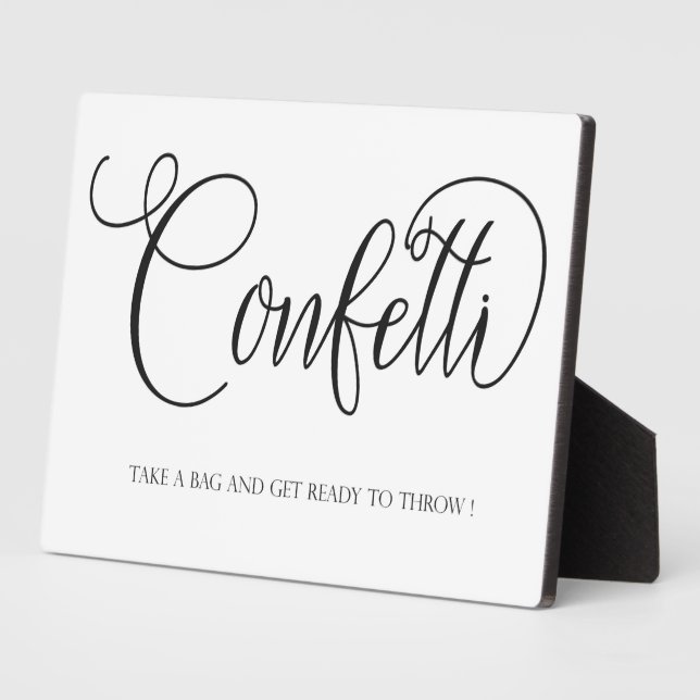 Confetti Hochzeitszeichen Tabletop Plaque mit Ease Fotoplatte (Seite)