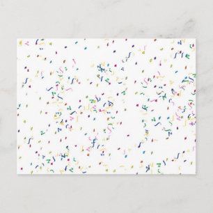 Confetti im weißen Hintergrund Postkarte