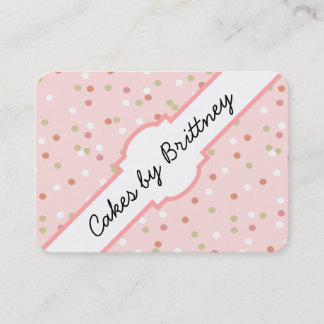 Confetti-Kuchen • Rosa Buttercream Zuckerguss Visitenkarte