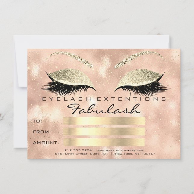 Confetti Lashes Gold Blush Makeup Certificate Gesc (Vorderseite)