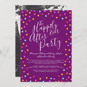 Confetti lila glücklich immer nach der Hochzeitsfe Einladung