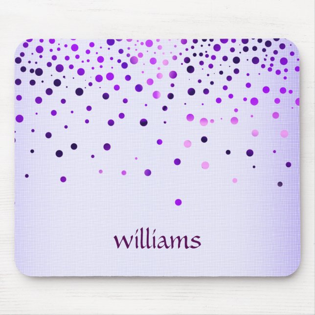Confetti-lila LeinenGlitzer-Girly Punkte Mousepad (Vorne)