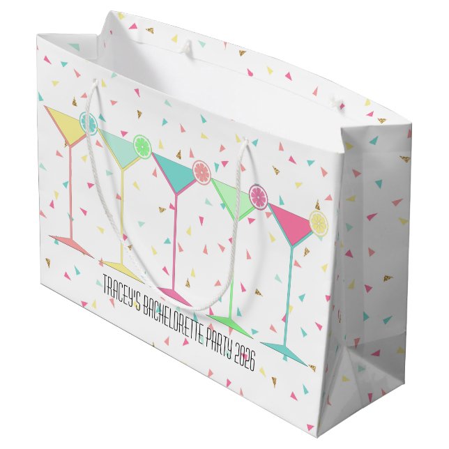 Confetti Martini Cocktail Große Geschenktüte (Rückseite Schrägansicht)