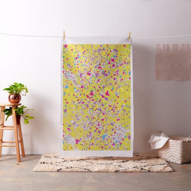 Confetti Muster Yellow Fabric Stoff (Beispiel)