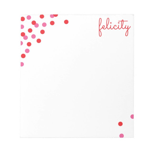 Confetti Name Personalisiert Notepad Notizblock (Vorderseite)