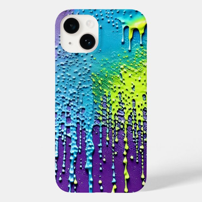 Confetti Neon Tropfende helle Farben Case-Mate iPhone Hülle (Rückseite)