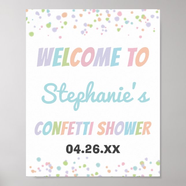 Confetti Niedlich Kleine Sprinkle Dusche Poster (Vorne)