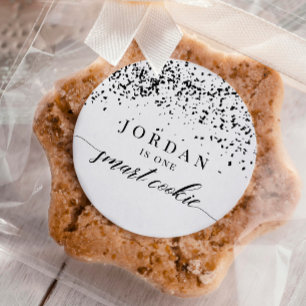Confetti One Smart Cookie Abschlussfeier Geschenk Runder Aufkleber