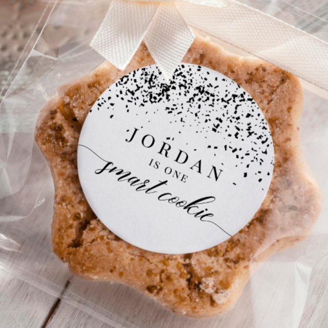 Confetti One Smart Cookie Graduation Party Gunst Runder Aufkleber (Von Creator hochgeladen)