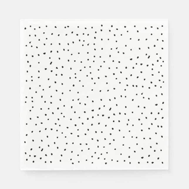 Confetti Paper Napkin, ein modernes Schwarz-Weiß-P Serviette (Vorderseite)