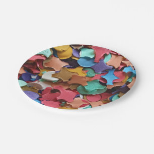 Confetti Party Karneval Bunte Papierstücke Stücke Pappteller