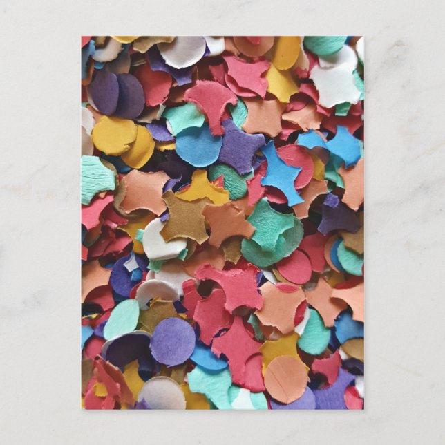 Confetti Party Karneval Farbiges Papier Funny Funn Einladungspostkarte (Vorderseite)