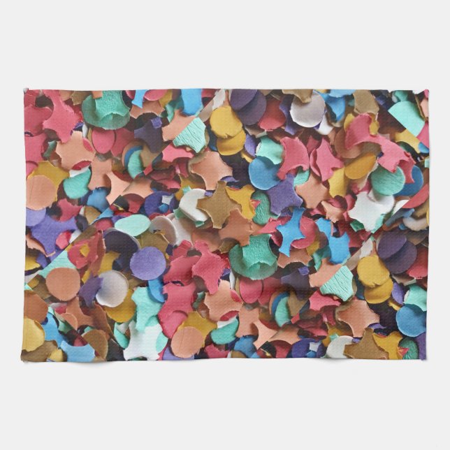 Confetti Party Karneval Farbiges Papier Funny Funn Geschirrtuch (Horizontal)