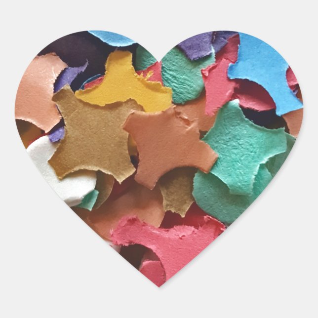 Confetti Party Karneval Farbiges Papier Funny Funn Herz-Aufkleber (Vorderseite)