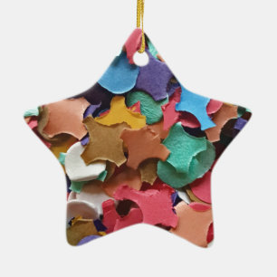 Confetti Party Karneval Farbiges Papier Funny Funn Keramikornament