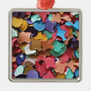 Confetti Party Karneval Farbiges Papier Funny Funn Ornament Aus Metall