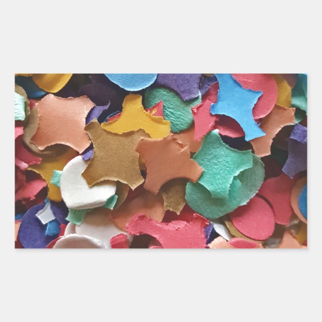 Confetti Party Karneval Farbiges Papier Funny Funn Rechteckiger Aufkleber (Vorderseite)