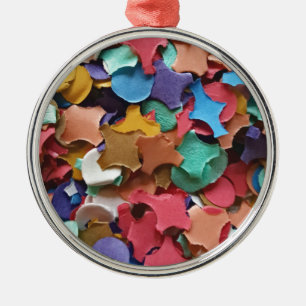 Confetti Party Karneval Farbiges Papier Funny Funn Silbernes Ornament