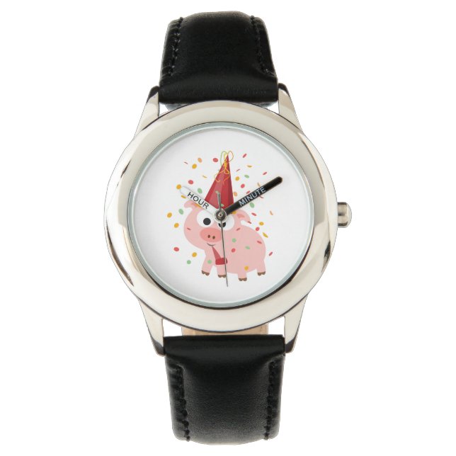 Confetti Party Pig Armbanduhr (Vorderseite)