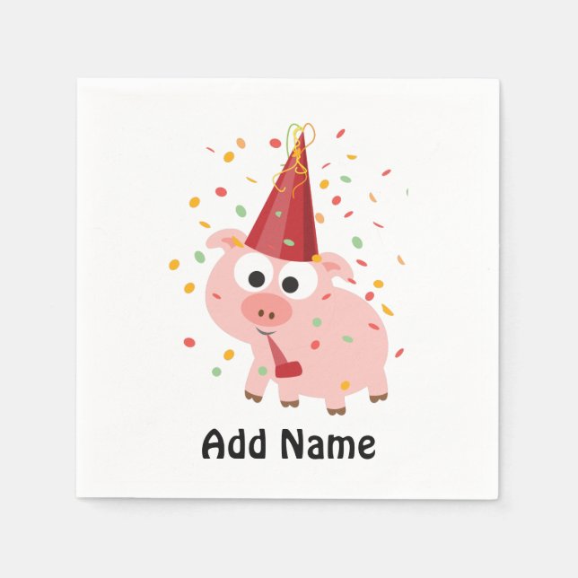 Confetti Party Pig Serviette (Vorderseite)