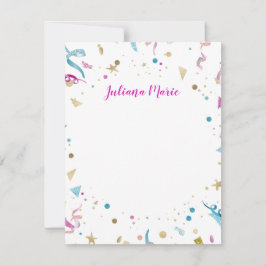 Confetti Party Rosa und Blauer Sparkor Mitteilungskarte