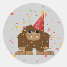 Confetti Party Sasquatch Bigfoot Runder Aufkleber