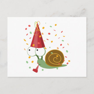 Confetti Party Snail Einladungspostkarte