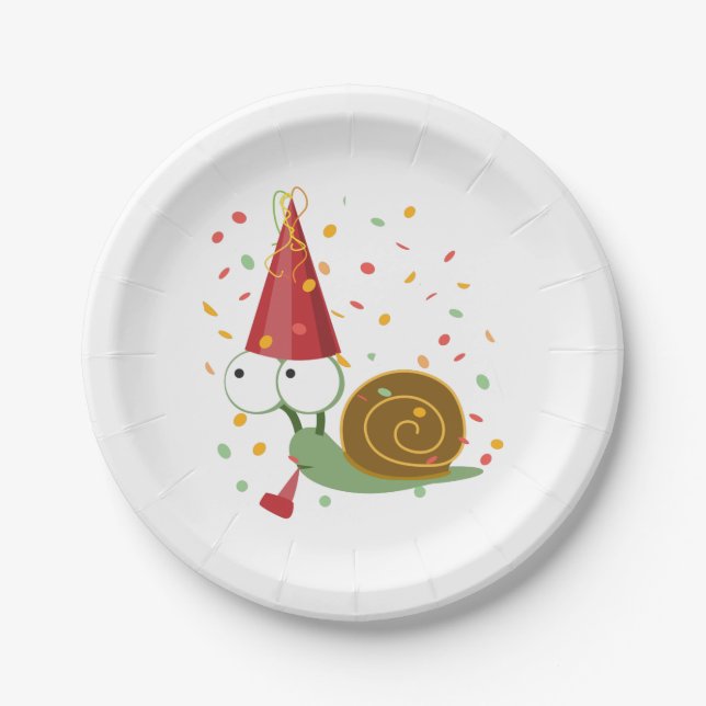 Confetti Party Snail Pappteller (Vorderseite)