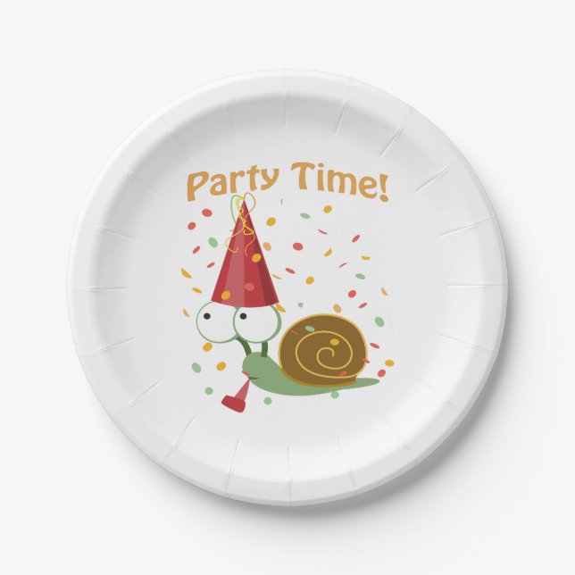 Confetti Party Time! Schnecke Pappteller (Vorderseite)