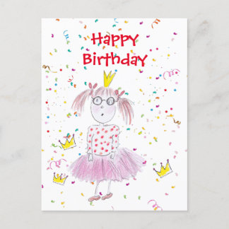 Confetti Party white Postkarte