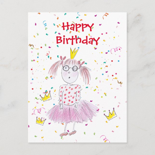 Confetti Party white Postkarte (Vorderseite)