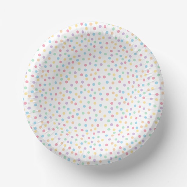 Confetti Pastels (Dots) Pappteller (Vorderseite)