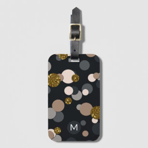 Confetti Peach, Maple, Grau und Gold Glitzer Gepäckanhänger