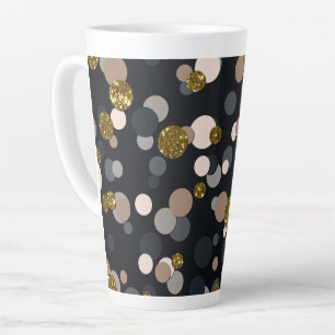 Confetti Peach, Maple, Grau und Gold Glitzer Milchtasse