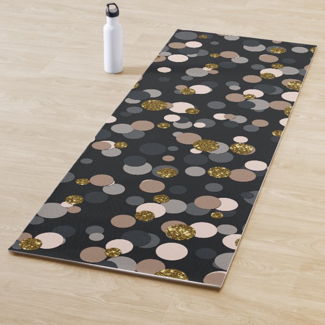 Confetti Peach, Maple, Grau und Gold Glitzer Yogamatte (Beispiel)