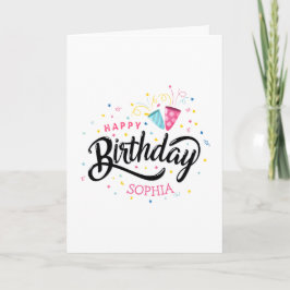 Confetti Personalisiert Happy Birthday Card Karte