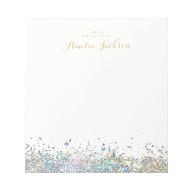 Confetti Personalisiert Notepad Stationery Notizblock (Vorderseite)