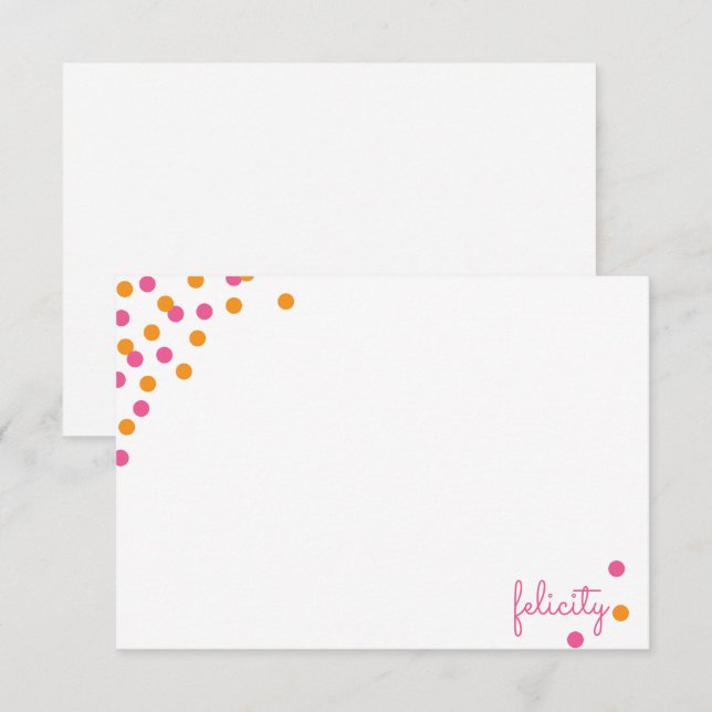 Confetti Personalisierte Mitteilungskarten (Vorne/Hinten)