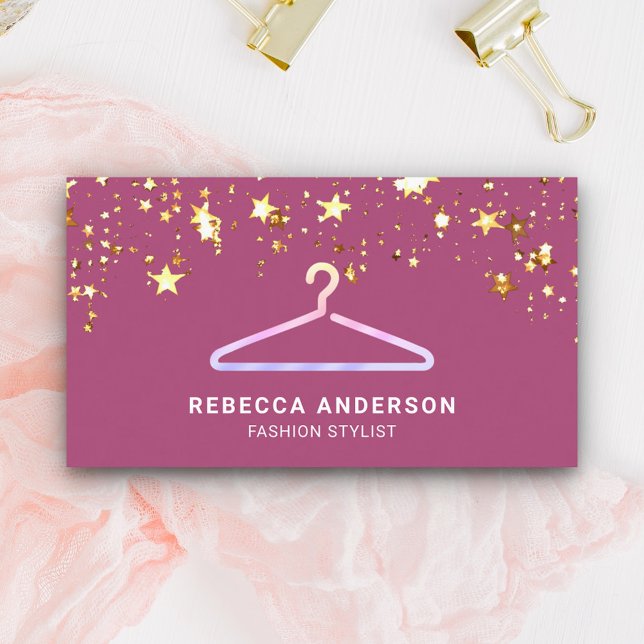 Confetti Pink Clothes Hanger Fashion Stylist Visitenkarte (Von Creator hochgeladen)