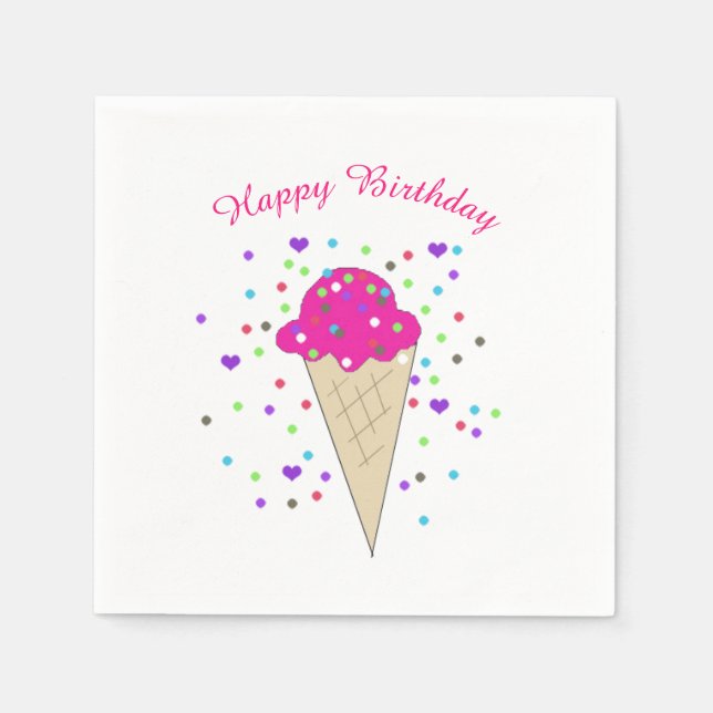 Confetti Pink Ice Creme Serviette (Vorderseite)