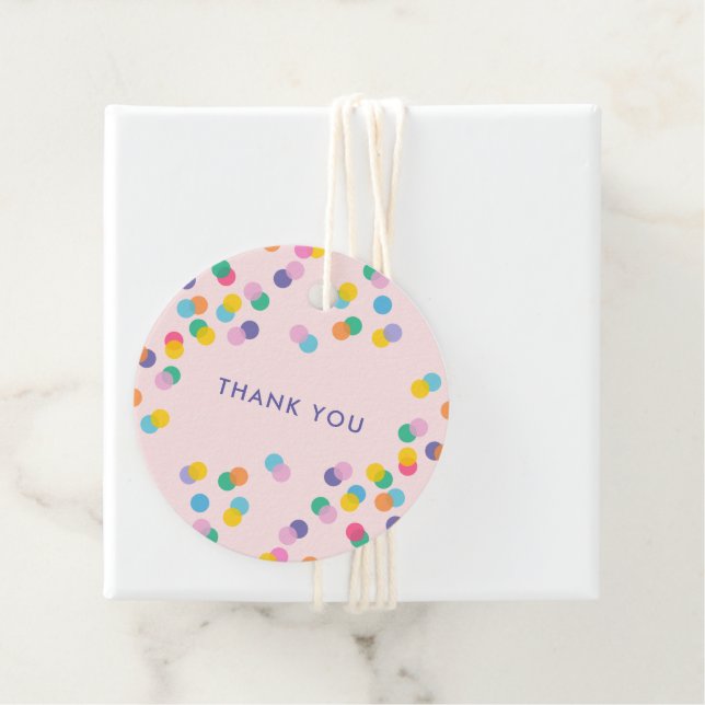Confetti Pink Vielen Dank Geschenkanhänger (Beispiel)